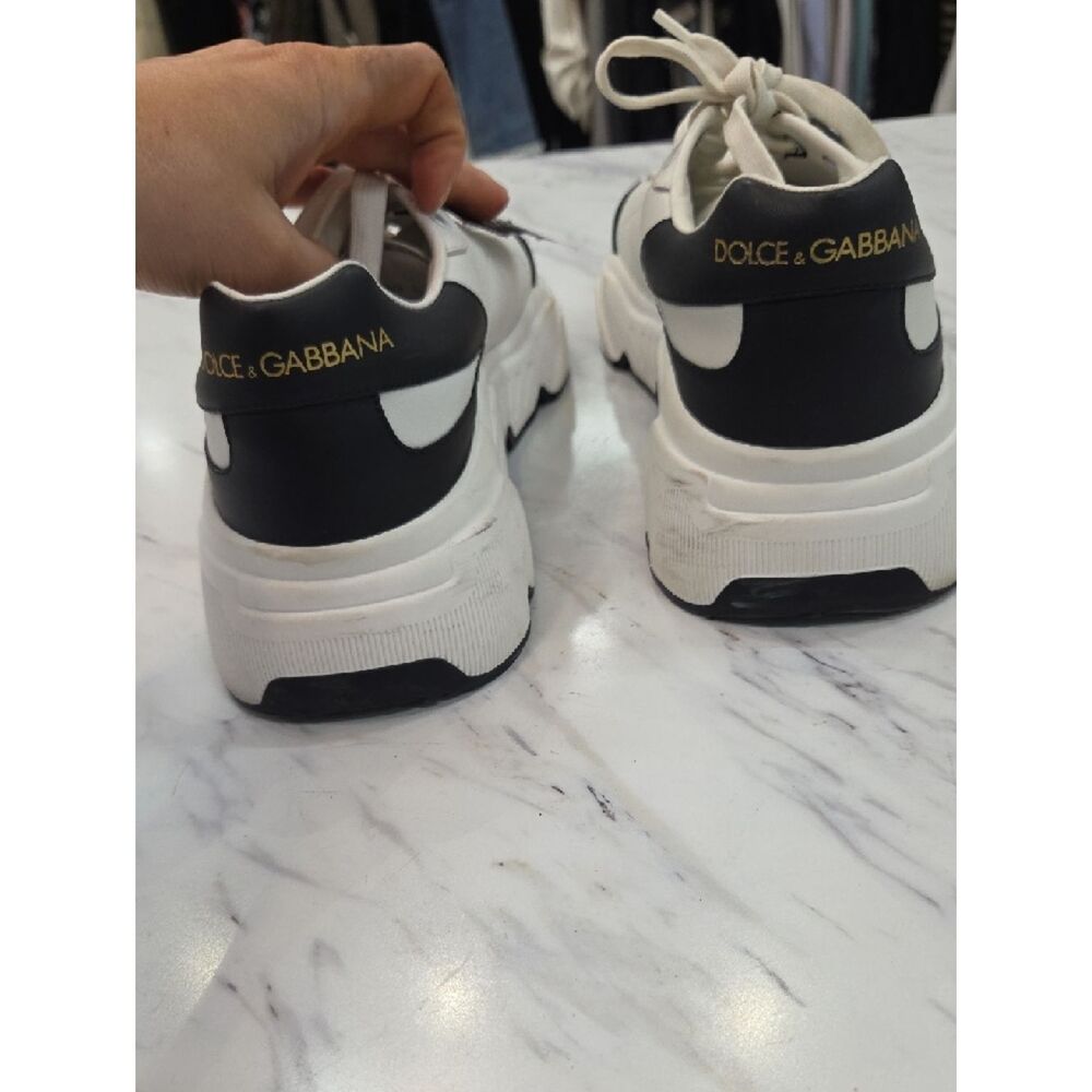 Dolce & Gabbana White and Black Platform Sneakers - Picture 5 of 16